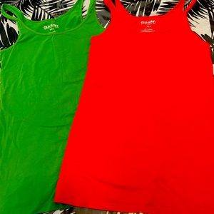 Old Navy tanks tops for women size s colors green and orange